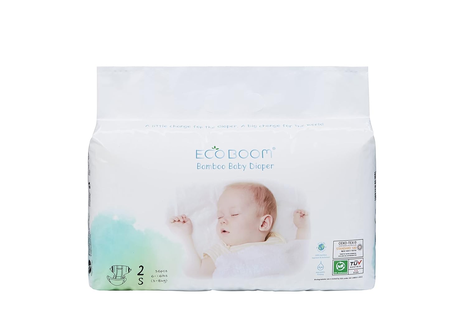 251103210353116_1 ECO BOOM Diapers, Baby Bamboo Viscose Diapers, Eco-Friendly Natural Soft Disposable Nappies for Infant, Size 3 Suitable for 13 to 22lb (Medium- 74 Count) - Image 1